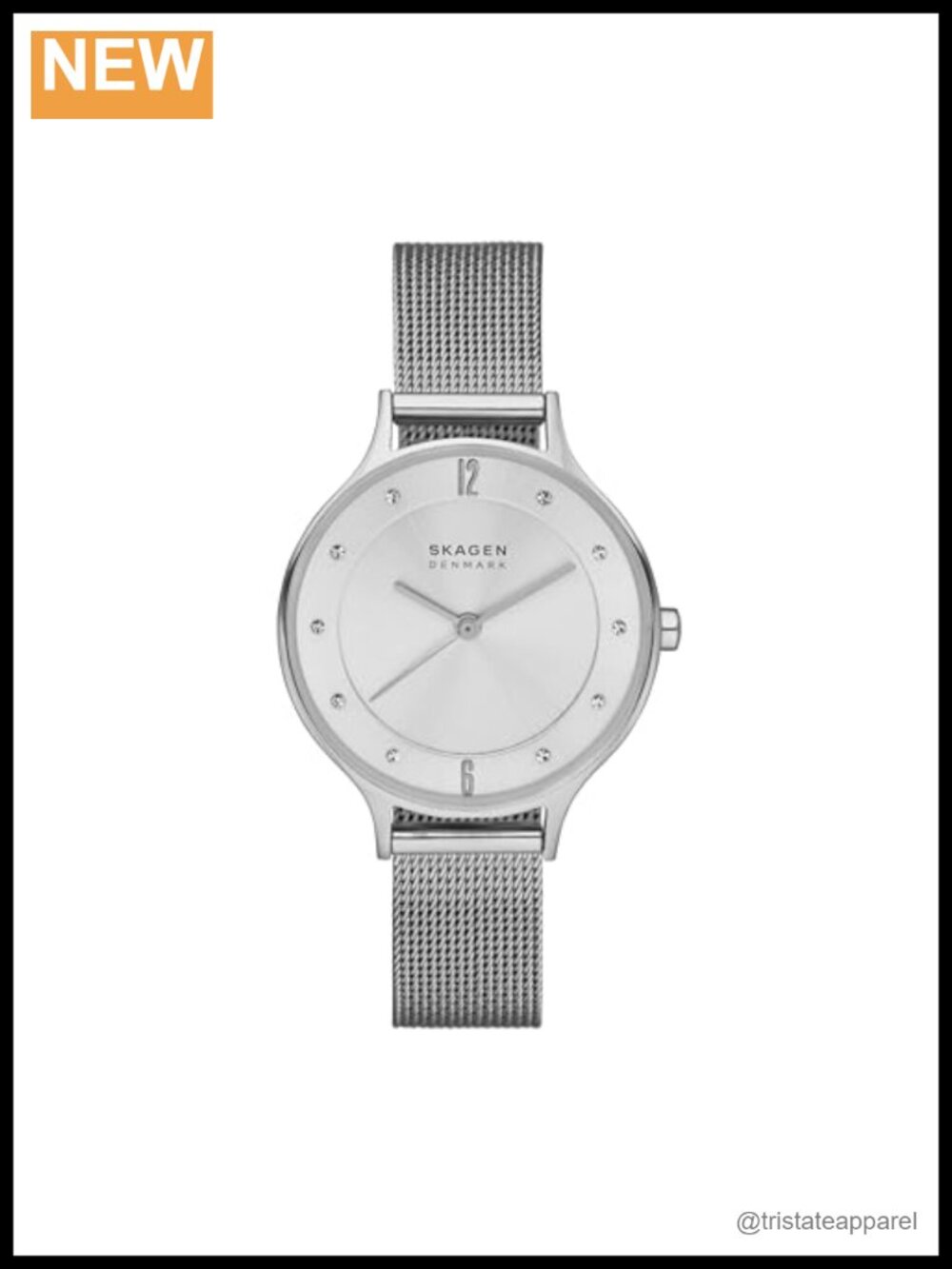 Minimalist Stainless Steel Mesh Watch with Crystal Accents
